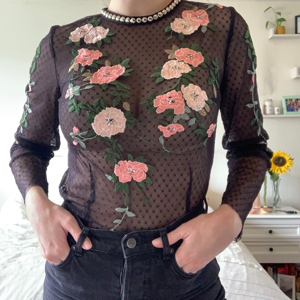 Topshop Mesh Top
